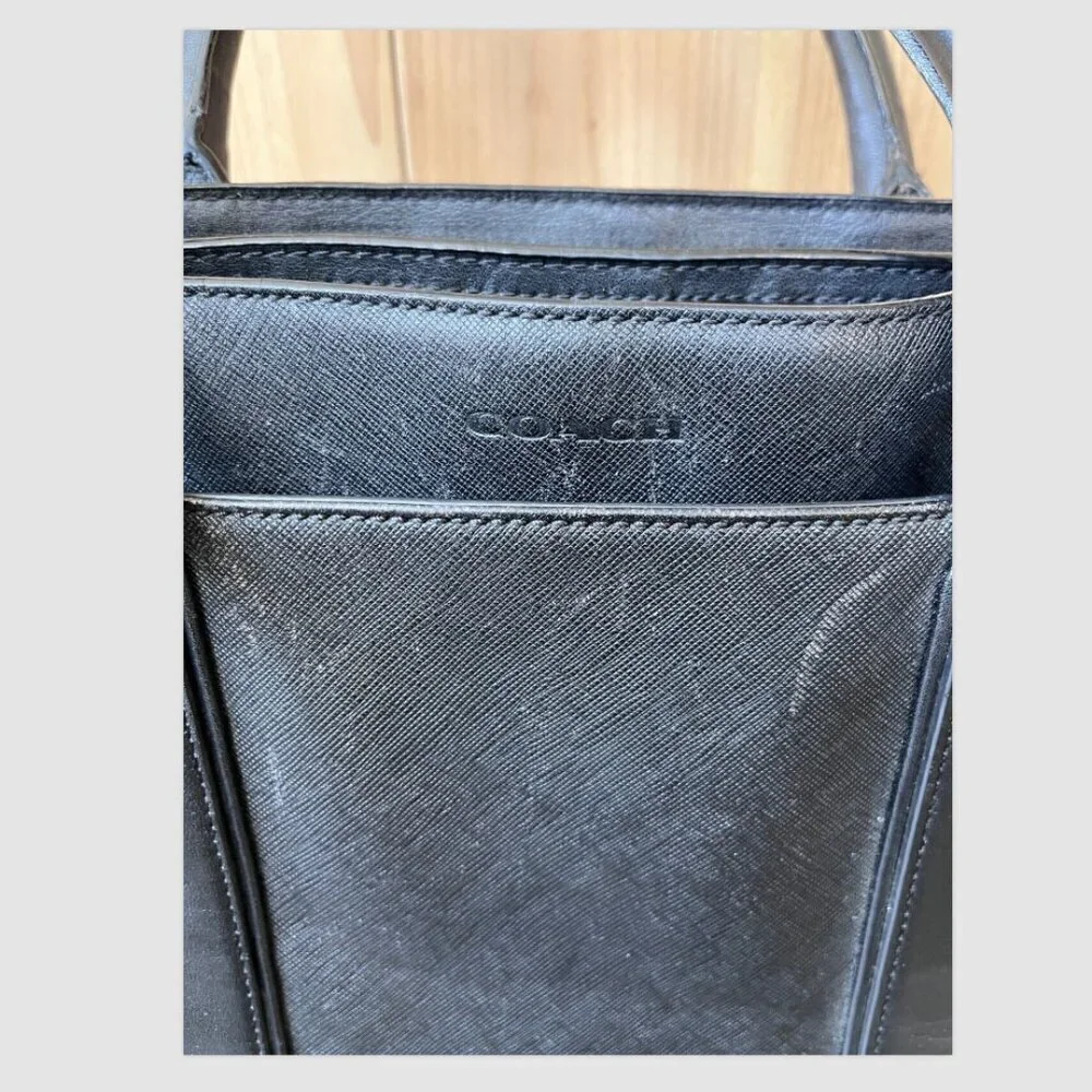 Coach Metropolitan Lexington Saffiano Leather Briefcase 71252 Black Laptop Bag